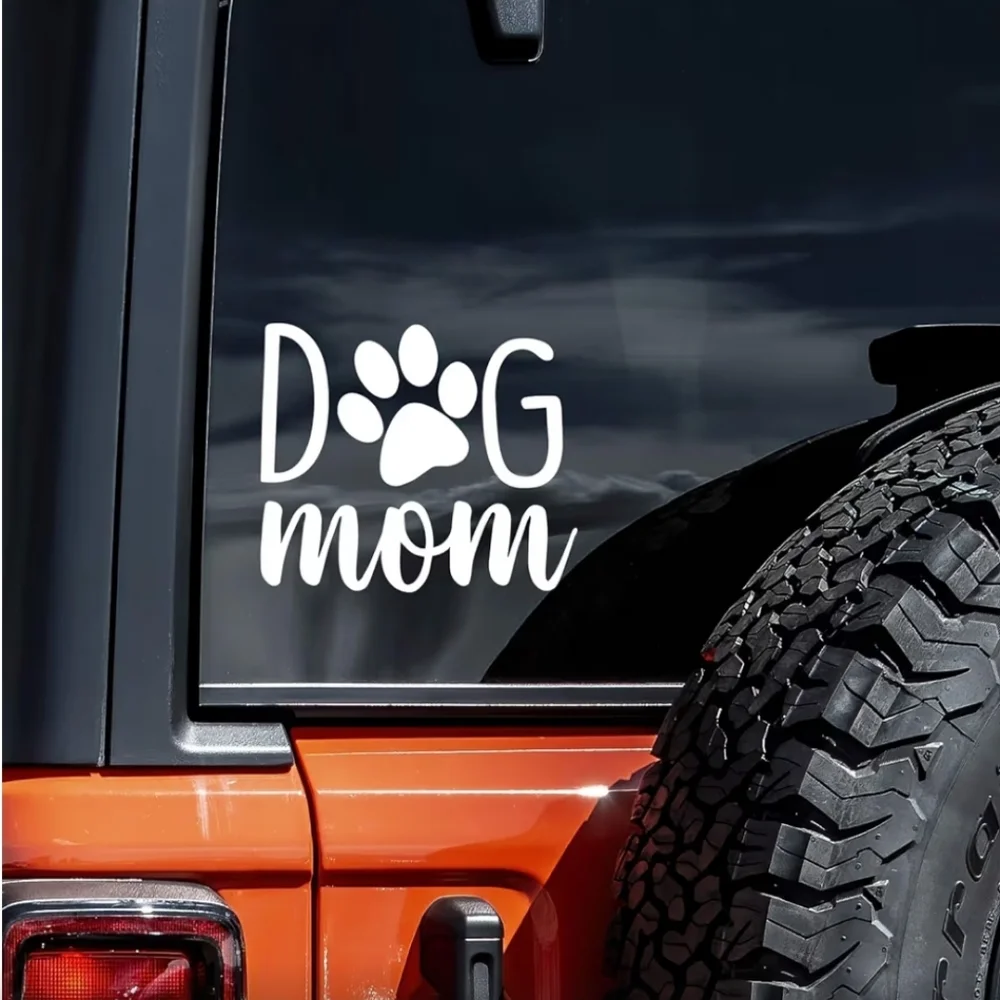 Dog Mom & Paw Print Car Vinyl Graphic Sticker Auto Truck Van Wall‎ Laptop Decal